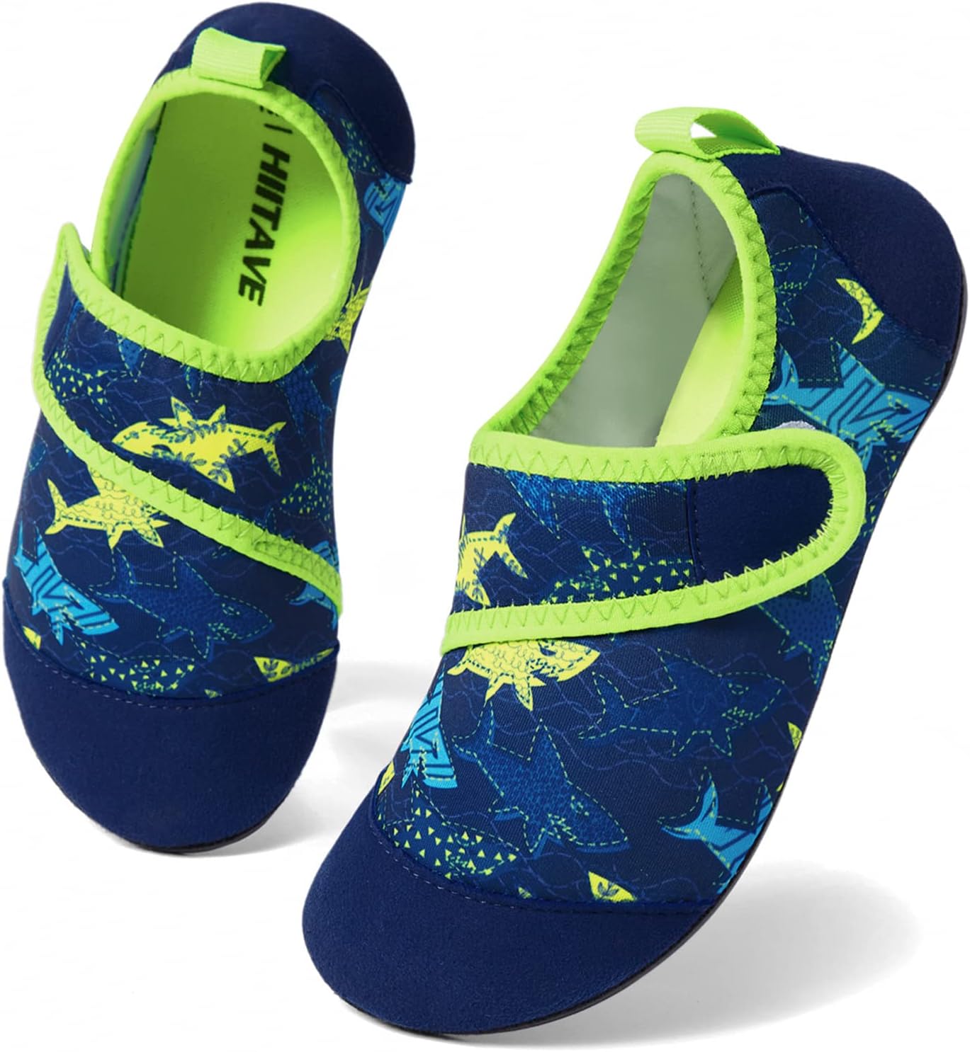 Child wearing HIITAVE water shoes at a poolside