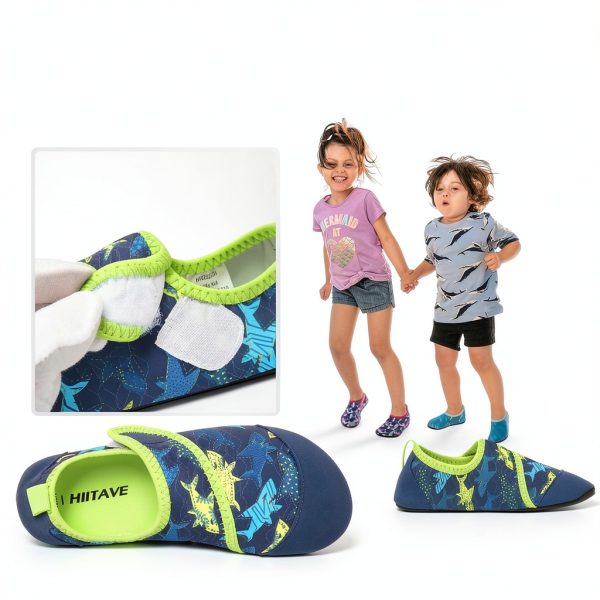 HIITAVE Boys Water Shoes Quick Dry Mesh Design-3