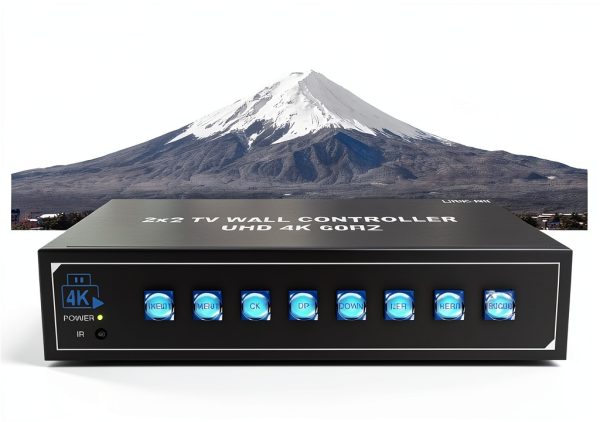 4K60 2x2 Video Wall Controller with HDMI 2.0 USB inputs 1x2 1x3 1x4 2x1 3x1 4x1 UHD TV Wall Controller for 4 TVs Support USB Auto Display and Play max 4096x2160@60 Video Picture-0