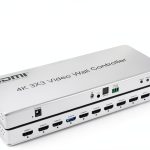 4K 3x3 Video Wall Controller, 9 Channel HDMI 1.4 Splitter, with Out Audio, Remote Control & RS232, Button Press, Support 1x1 1x6 2x1 6x1 2x2 3x3 2x4 Modes, Cascade 3x4 4x3 4x4-0