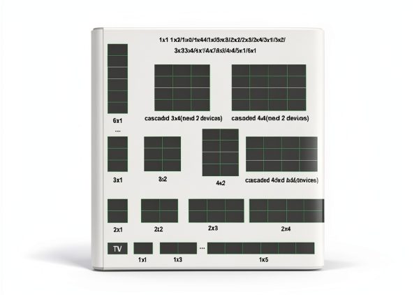 4K 3x3 Video Wall Controller, 9 Channel HDMI 1.4 Splitter, with Out Audio, Remote Control & RS232, Button Press, Support 1x1 1x6 2x1 6x1 2x2 3x3 2x4 Modes, Cascade 3x4 4x3 4x4-1