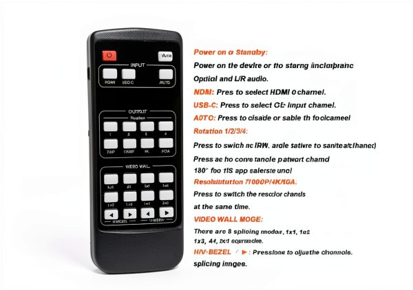 4K60hz HDMI Video Wall Controller KEQINX 2x2 USB C 180° Rotation-7