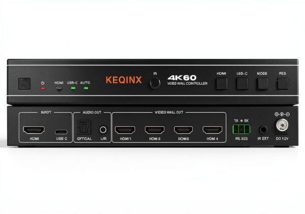4K60hz HDMI Video Wall Controller KEQINX 2x2 USB C 180° Rotation-6