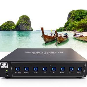 ISEEVY 4K60 UHD Video Wall Controller 2x2 1x2 2x1 1x3 3x1 1x4 4x1 TV Wall Controller for 4 TV Splicing Display Support 3840x2160@60Hz Inputs and Rotate 90 Degree for Portrait Mode Screens-0