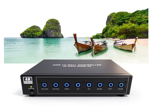 ISEEVY 4K60 UHD Video Wall Controller 2x2 1x2 2x1 1x3 3x1 1x4 4x1 TV Wall Controller for 4 TV Splicing Display Support 3840x2160@60Hz Inputs and Rotate 90 Degree for Portrait Mode Screens-0