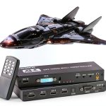 Video Wall Controller 2x2 4K TV Splicing Wall Processor HDMI & DVI Input 4 TV Screens Into 1 Wall Display Support IR Remote, RS232, 180°Rotate, 2x2,1x1,1x2,1x3,1X4,1x5-0
