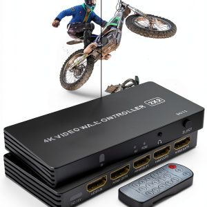 4K HDMI Video Wall Controller 2x2, LUKFOCAB TV Wall Processor with 8 Splicing Modes, 180° Rotate, 3.5mm Audio Extractor, IR Remote, 2x2, 1x2, 1x3, 1x4, 2x1, 3x1, 4x1, 4 TV Screen into 1 Wall Display-0