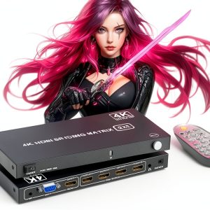 4K Video Wall Controller 2x2 TV Wall Controller 4x1 - HDMl Video Wall Processor with Remote, 8 Splicing Modes, HDMI/VGA Inputs, Splicing Display for 4 TV Screens into 1 Wall Display-0