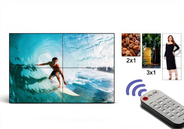 USB C/HDMI Video Wall Controller 2x2 4K Wall Controller Video Wall Processor - with 8 Splicing Modes 180° Rotate PD100W Charging, Audio, 4 Channel Splicing Display for 4 TV Screens into 1 Wall Display-3