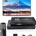 Video Wall Controller, 4K x 2K HD Seamless Splicing Professional Processor with HDMI+DVI+RS232 Input, 4 Way HDMI & SPDIF Output 180 Degree Rotate TV Wall Display 2x2, 1x2, 1x3, 1x4, 2x1, 3x1, 4x1-0