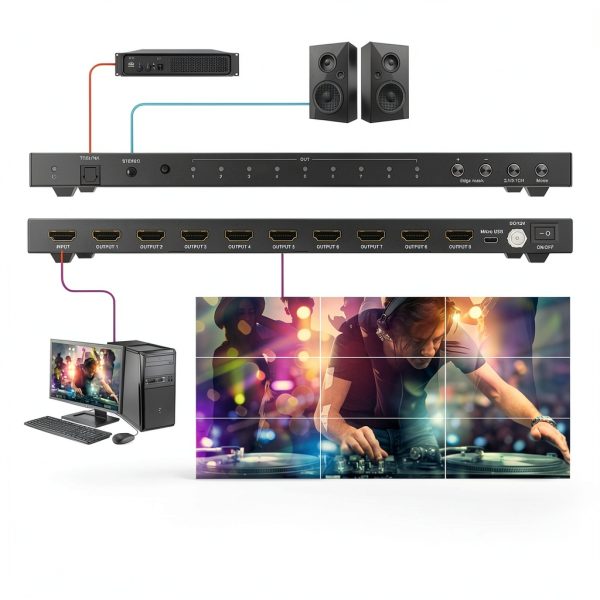 OREI 4K 3x3 HDMI Video Wall Controller 1080p Output 180° Rotate-2