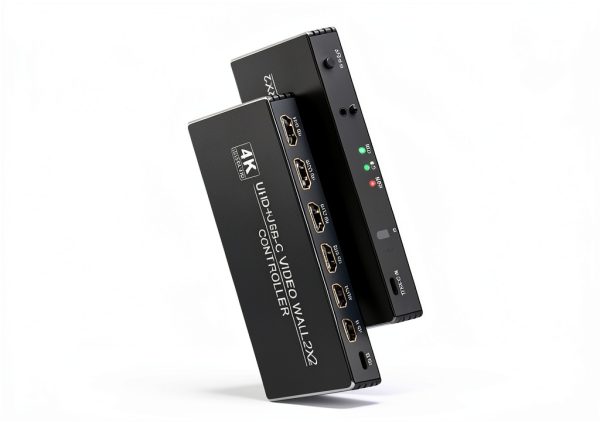 USB C/HDMI Video Wall Controller 2x2 4K Wall Controller Video Wall Processor - with 8 Splicing Modes 180° Rotate PD100W Charging, Audio, 4 Channel Splicing Display for 4 TV Screens into 1 Wall Display-1